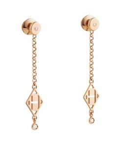Hermes Gambade H Earring Rose Gold with Diamond